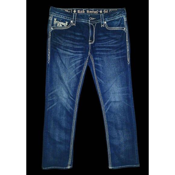 Medium Wash Rock Revival "Iselin" Easy Ankle Skinny 30" X 29" Like New- No Flaws - Picture 5 of 9